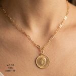 سلسلة ذهب عيار 18 بدلاية عملة معدنية كلاسيكية | كود 232