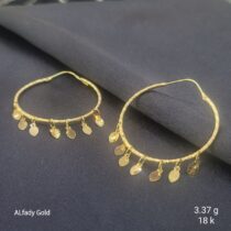 حلق مدور بناتي ذهب عيار 18