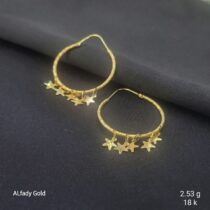 حلق مدور بناتي ذهب عيار 18