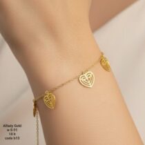 انسيال ذهب عيار 18 بتصميم قلوب مفرغة - كود b13