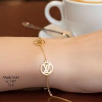 انسيال ذهب عيار 18 بتعليقة لوجو دائري