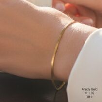 انسيال ذهب عيار 18 موديل "جلد الثعبان" المسطح | سوار كلاسيكي ناعم