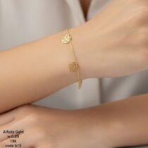 انسيال ذهب عيار 18 بتصميم وردة مفرغة رقيق