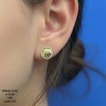 حلق ذهب عيار 18 بتصميم عملة كوين كلاسيكي