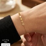 انسيال ذهب بناتي عيار 18 تصميم أنيق