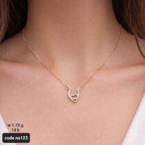 سلسلة بناتية عصرية من الذهب عيار 18