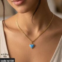 عقد ذهب أنيق عيار 18 بتصميم عصري