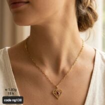 سلسلة ذهب عيار 18 بتصميم أنيق للبنات