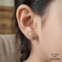 حلق ذهب بناتي عيار 21