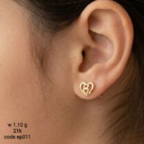 حلق ذهب عيار 21 بتصميم أنيق