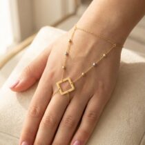 انسيال ذهب عيار 18 بتصميم أنيق وعصري