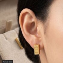 حلق ذهب عيار 18 بتصميم أنيق وجذاب للأميرات الصغيرات