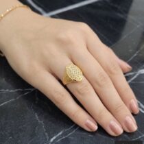 خاتم ذهب عيار 21 بتصميم أنيق ومميز