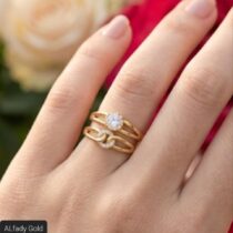 خاتم ذهب عيار 21 بتصميم أنيق يلفت الأنظار