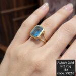 خاتم ذهب عيار 18 بناتي بتصميم رقيق وأنيق من الفادي للمجوهرات